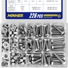 MINHER 226PCS Heavy Duty Bolts and Nuts Kit 304 Stainless