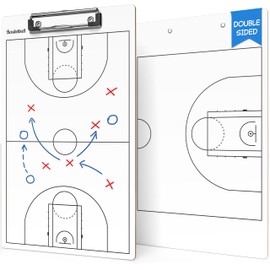 SCRIBBLEDO Basketball Dry Erase Coaching Clipboard Coach Board with Court Diagram, Double-Sided Strategy Whiteboard for Plays, Drills & Game Planning