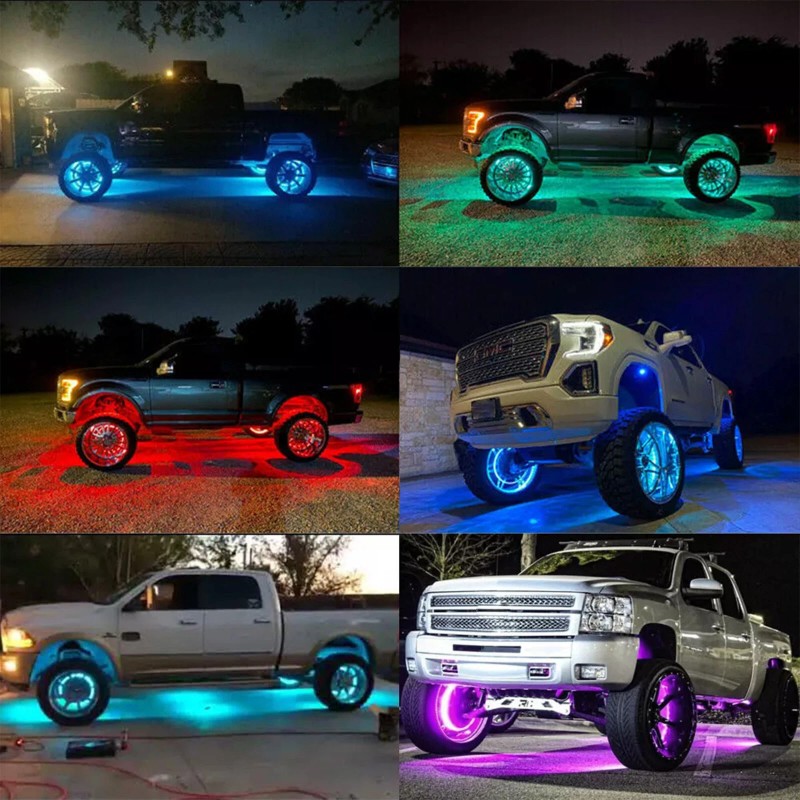 KEEPDSGN 4PCS 15" RGB LED Wheel Ring Lights Chasing Rim
