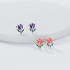 18G Tulip Flower Cartilage Stud Earrings for Women 925 Sterling