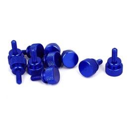 uxcell Computer PC Case M4x10mm Shoulder Type Knurled Thumb Screw Royal Blue 10pcs