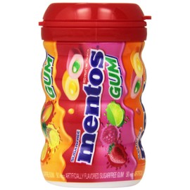 Mentos Sugar-Free Chewing Gum, Red Fruit Lime, Non Melting, 50 Piece Bottle