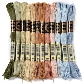 CABODYALS 12 Skeins 96M Embroidery Floss Thread Variegated Cross Stitch 6 Ply Gradient Colour Friendship Bracelet String Threads for Jewelry Making Bracelet Knitting Stitching Craft Supply