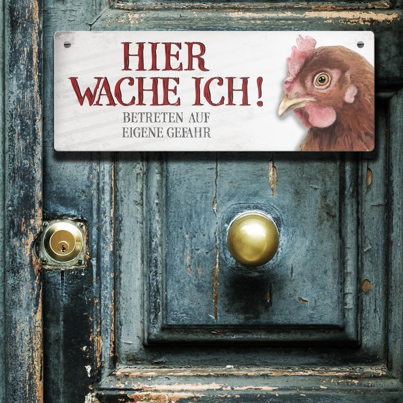 Betreten auf eigene Gefahr - Hier wache ich! Metal Sign