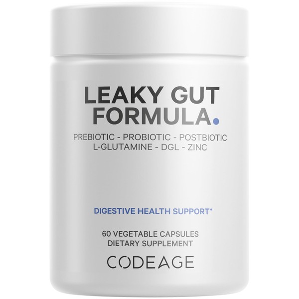Codeage Codeage Leaky Gut Supplement, L-Glutamine, N-Acetylglucosamine, Probiotic, Butyric Acid,