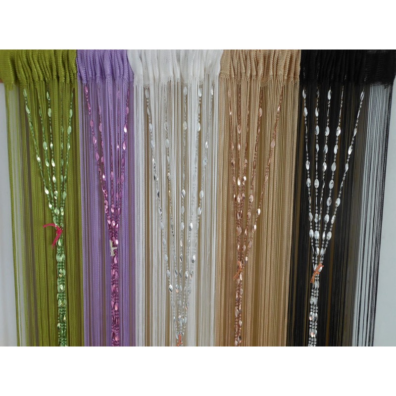 ZiDeTang Button Beaded Door Curtain Fringe Tassel Living Room Divider