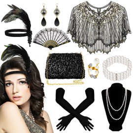 Fingertip WD 1920s Accessories for Women, Roaring 20s Accessories 1920s Flapper Costumes Accessories for Women