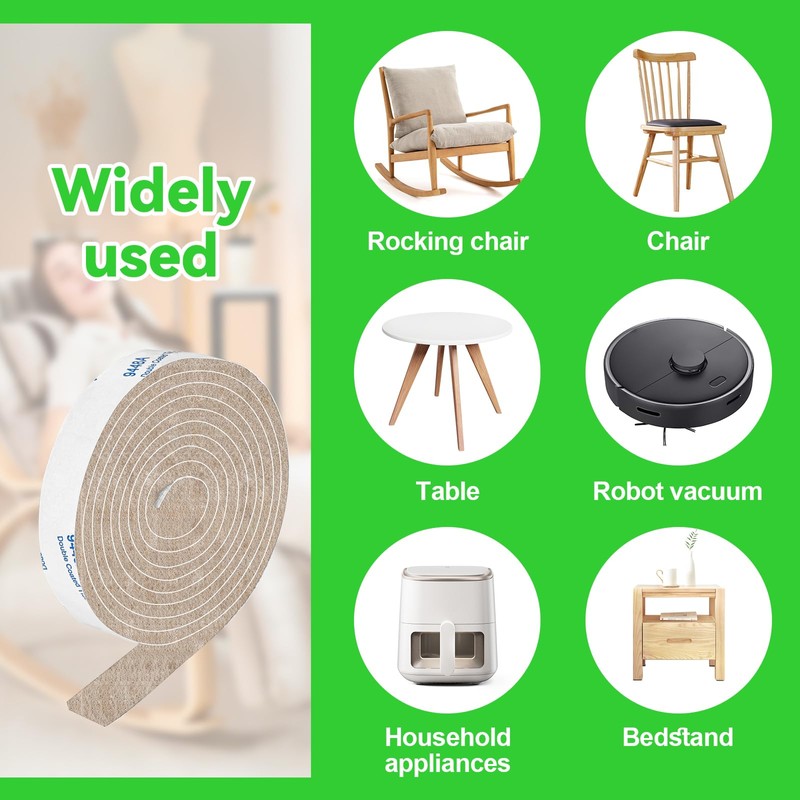 Felt Strips with Adhesive Backing, Adhesive Felt Strips, 4 Felt