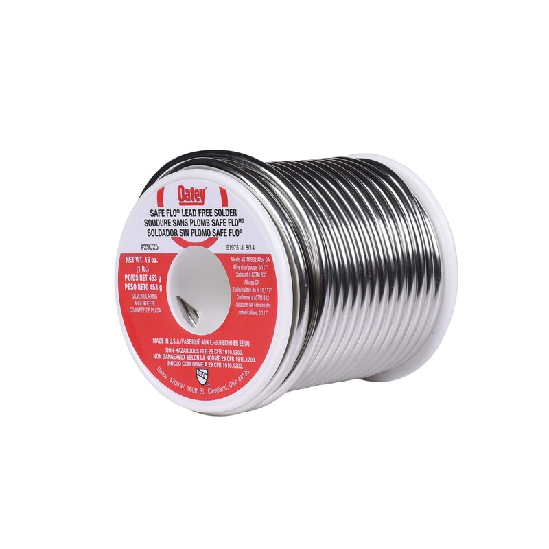 Safe-Flo 29025 Wire Solder, 1 Lb. Bulk, Solid, Silver Gray