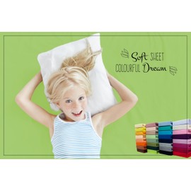 Fitted Sheet 100% Cotton Jersey - 80/200 - 80 x 200 cm, lime, 80 x 160 cm