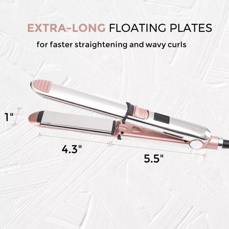Rozamor Professional Flat Iron Hair Straightener, Titanium Ionic Hair Straightening,