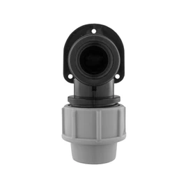 B2C MDPE Compression Wall Flange Plate + Hozelock Compatible Quick Connect Tap 20mm (Backplate)