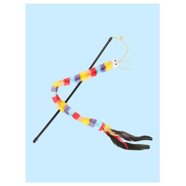 QWINEE Cat Wand Toys, Cat Interactive Toy, Cat Toys for Indoor Cats, Interactive Teaser Toys for Kitty Kitten One Size Deep Multicolor One Size