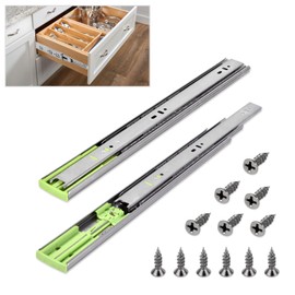 Eagles Soft Close Drawer Slides, Buffer Damping Thickened Silent Black Cold-Steel Ball Bearing Full Extension Heavy Duty Drawer Rails 3 Folds 150 LB (10''(25cm) Drawer Slides-Stainless Steels)