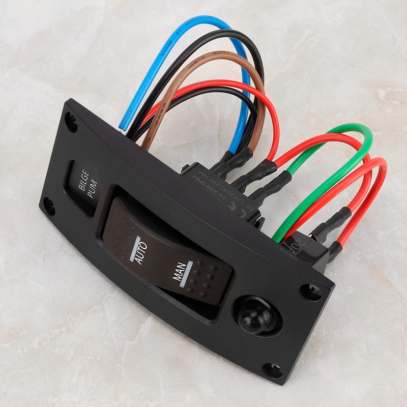 ON off ON Deluxe LED Rocker Bilge Pump Switch Panel
