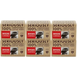 Boyd's Coffee French No. 6 Coffee –Ground Dark Roast– Blended from 100% Arabica – Rich & Full-Flavored – Single Cup - 12 Count (Pack of 6)