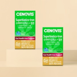 Synovus 세노비스 수퍼바이오틱스+철분 30캡슐 2입/프리미엄100억 유산균 Synovis Superbiotics + Iron 30 Capsules 2 Pack / Premium 10 Billion Probiotics
