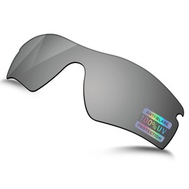 Bowyer POLARIZED Replacement Lenses for Oakley Radarlock XL OO9196/OO9170 Sunglasses - Titanium Mirror