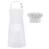 White Apron Set, 2 Pack Adjustable Cooking Apron, Ladies Men