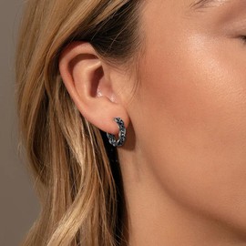 FAOMZQ Hoop Earrings Silver/Gold/Rose Gold/Black, Celtic Knot Earrings Silver 925, Unisex Hoop Earrings Gift for Men Women Ladies, Silver