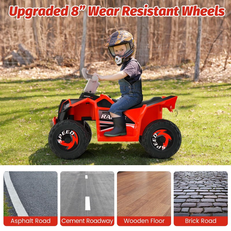 Costzon 6V Kids ATV, Battery Powered Electric Vehicle with Forward/Reverse