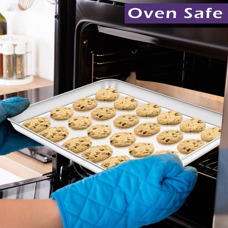 TeamFar Toaster Oven Pan Set of 2, Stainless Steel Toaster