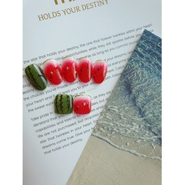 Watermelon Nail - Oval (Round) / 수박네일 - 오벌(둥근)