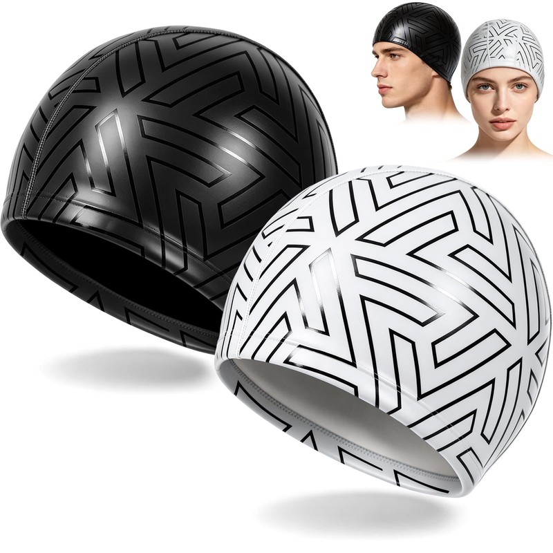2 Gorra Natacion de pu para Adultos, Gorro Nadar de