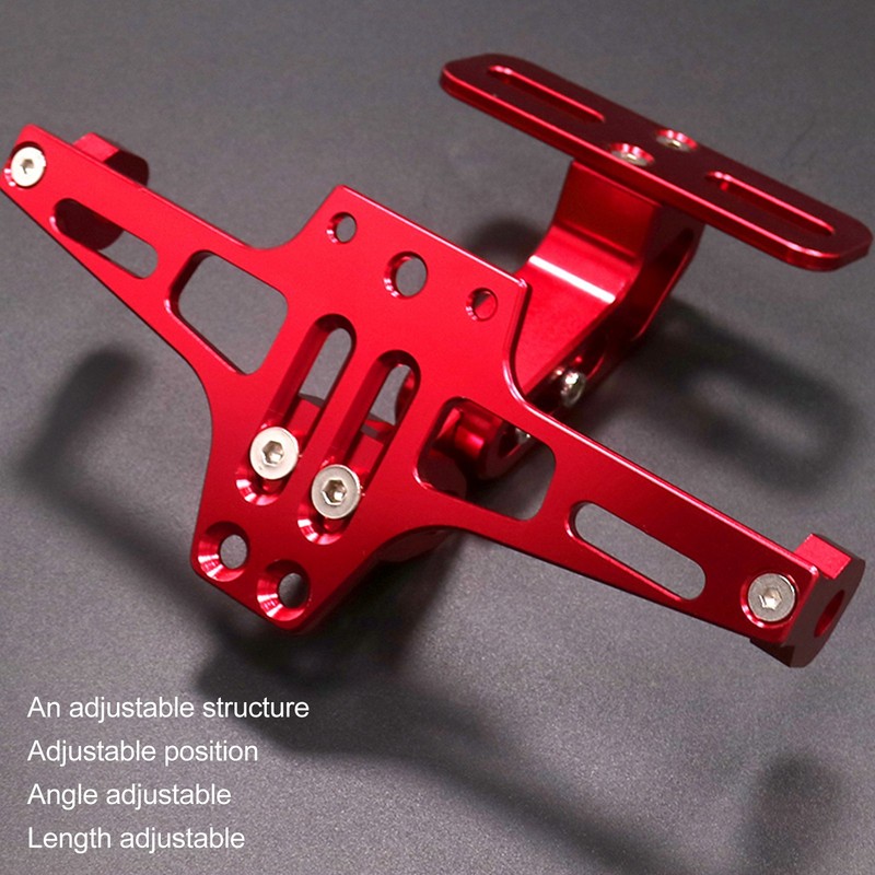Motorcycle License Plate Mount Adjustable License Plate Holder with Taillight