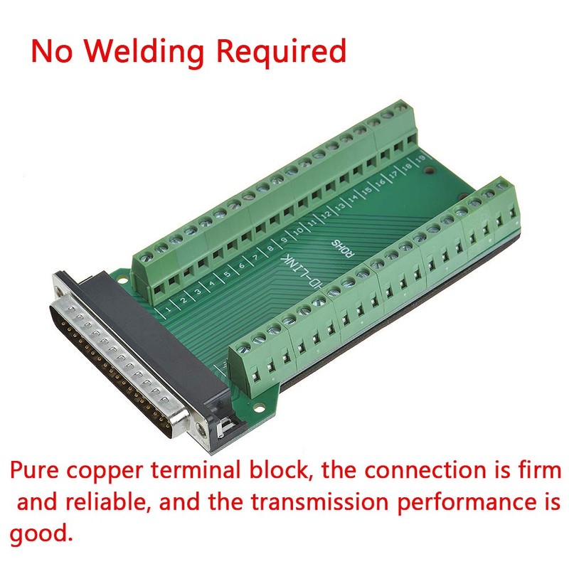 ANMBEST DB37 Solderless RS232 D-SUB Serial to 37-pin Port Terminal