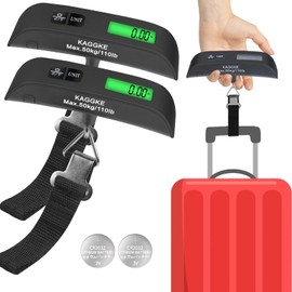 2-Pack Travel Digital Luggage Scale - Portable Luggage Scale -Luggage Scales for Suitcases - Ideal for Travel Scale Luggage Weight - 110LB/50KG, includes Battery - Temperature Display Luggage Scale