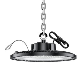 LONGLUX 200W UFO LED High Bay Light High Brightness 150lm/w 100-277V 5000K US Plug and Play LED High Bay Shop Lights for Garage, Warehouse,Workshop,Factory,ect. 1Pack