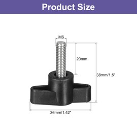 uxcell 2Pcs Clamping Screw Knob, M6 x 20mm Metric 304 Stainless Steel T Shaped Thumb Screws Handle for Quick Remove Hand Tightening Knob Replacement