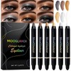 6 Pcs Double-ended Shimmery Eyeshadow Sticks for Colorful Eye Makeup