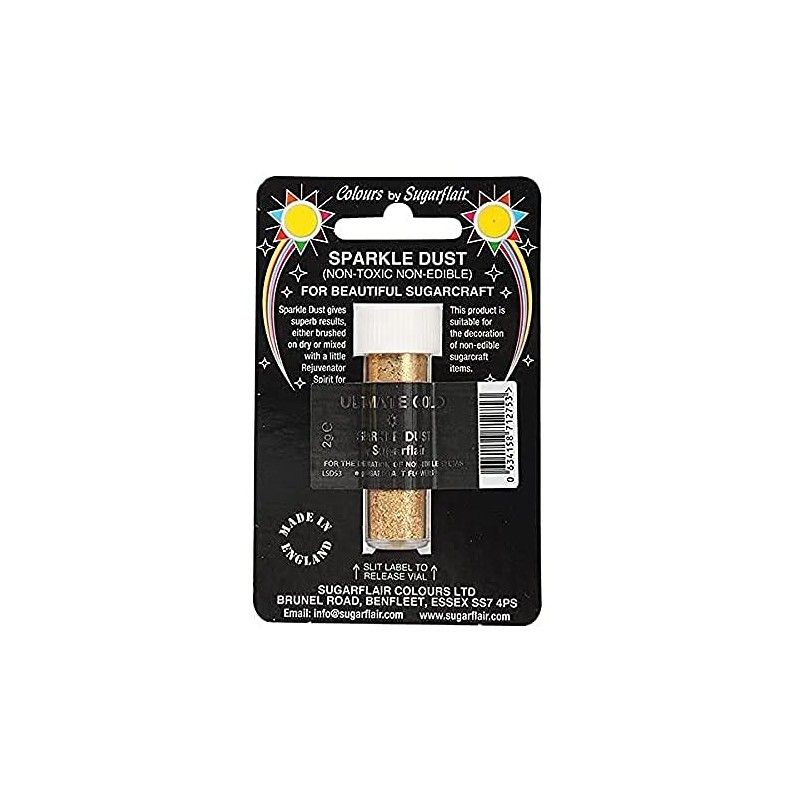 Sugarflair Non-Edible Sparkle Dust, Ultimate Gold, 2 g