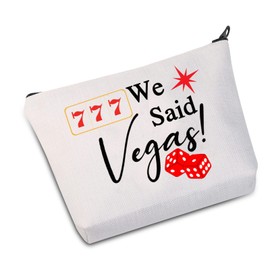 Vegas Bachelorette Party Bag We Said Vegas Las Vacation Zipper Makeup Bags Travel Toiletry Bag Accessories (We Said Vegas -Bag CA)