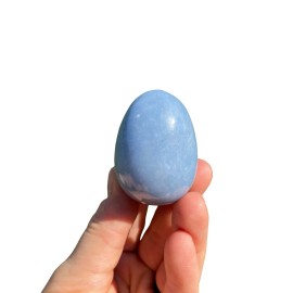 Angelite Stone Egg, Natural Angelite from Peru