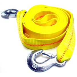HFS(R) 2" X 30', 4.5 Ton 2 Inch X 30 Ft. Polyester Tow Strap Rope 2 Hooks 10,000lb Towing Recovery