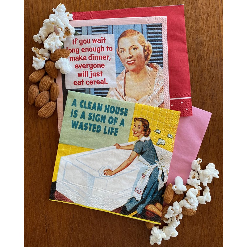 Retro Cocktail Napkin - Funny Cocktail Napkins for Women Boxed