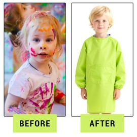 atnayo Paint Brushes Sponge Kits with Painting Coveralls, Paint Brush Set Kids, Children Early Diy Learning Paint Sets for Kids,perfect for Beginners and Young Artists