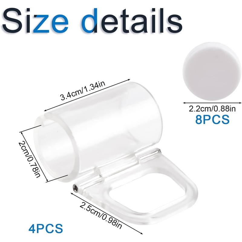 Lifting Clamp Pull Cordless Roller Blinds Shades Clear Handle Pull,4Pcs