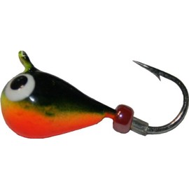 K&E SKP-10-107 Pelkie Tungsten Jig, Size 10, Black/Orange/Chartreuse 1/Card