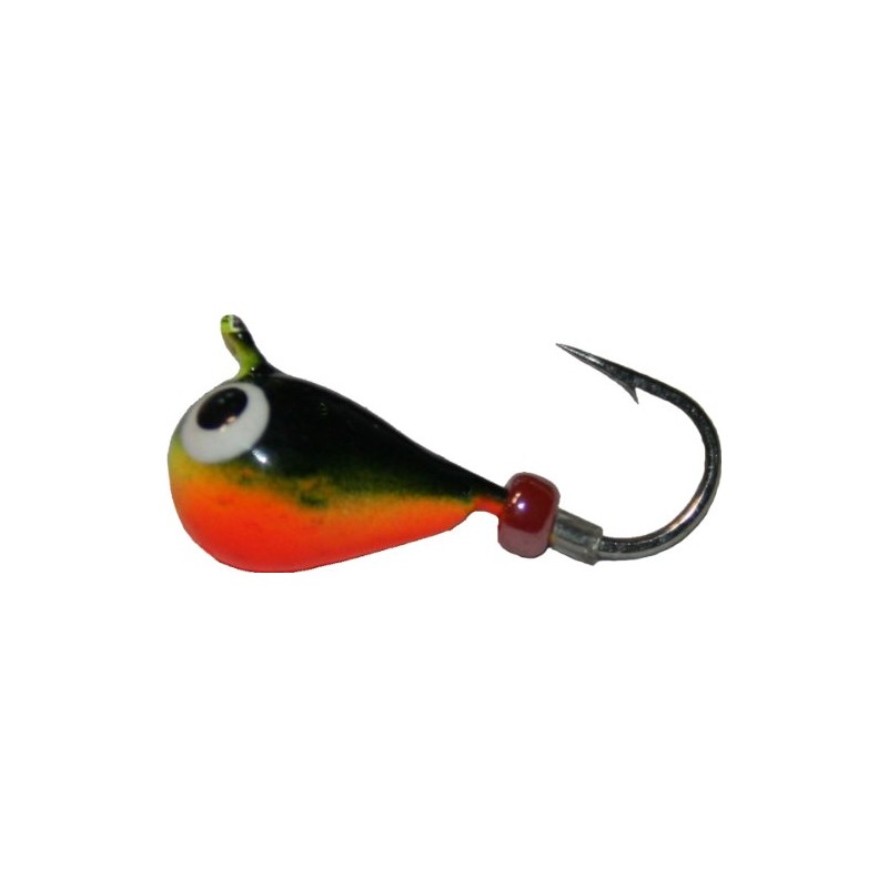 K&E SKP-10-107 Pelkie Tungsten Jig, Size 10, Black/Orange/Chartreuse 1/Card
