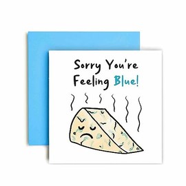 Huxters Get Well Soon Card for men and women - Feeling Blue - Hope you feel better for Colleague Brother Sister - Get well card speedy recovery - 14.8cm