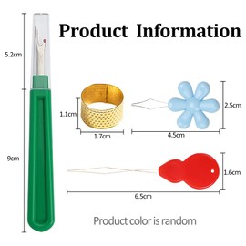 4-in-1 Sewing Kit with Needle Threader, Seam Ripper, Thimble, Ideal for Sewing, DIY & Handwork, Seam Rippers Kit for Sewing (Random Colour)