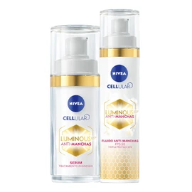 NIVEA Rutina Anti-manchas Rutina Facial Completa Luminous 630 (2 piezas), Enriquecida con Ácido Hialurónico Serum facial 30 ml + Fluido facial FPS50 con Vitamina E 40ml
