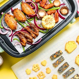 50 Sheets 20 * 30cm White Pre-Cut Baking Parchment Paper for Kitchen Cooking Pastries Catering Use Non-Stick Unbleached Dual-Sided Siliconized Recyclable Oven Safe Baking Paper