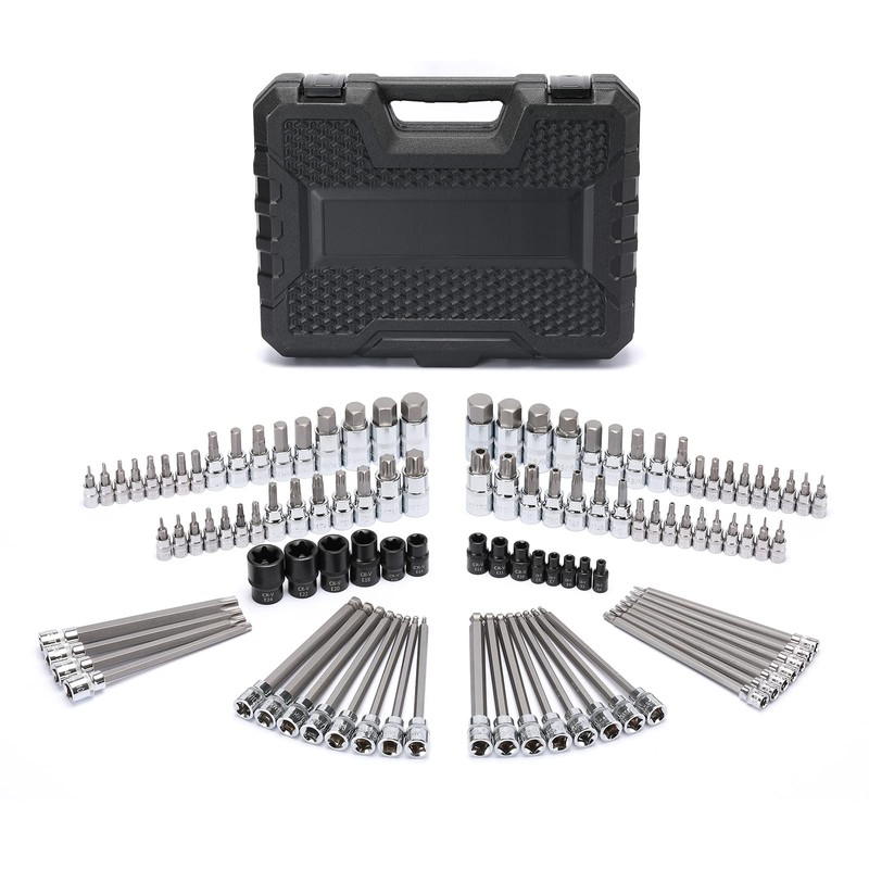 Mayouko 107-Piece Bit Socket Set, 1/4", 3/8" and 1/2" Drive,