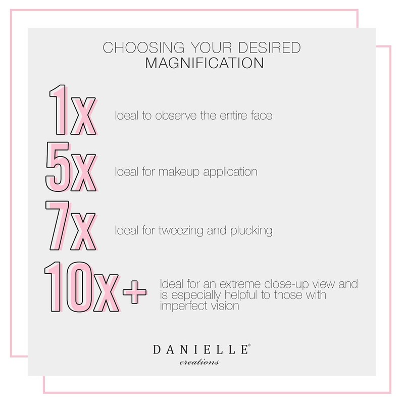 Danielle Creations 6.75-Inch Magnifying Vanity Makeup Mirror Rectangular Soft Touch
