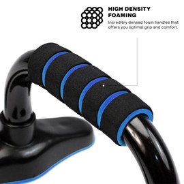 Meteor Essential Push Up Bars - Non-Slip Foam Grip Handles for Chest Press, Home Gym Strength Training, and Fitness Exercise (1Pair)